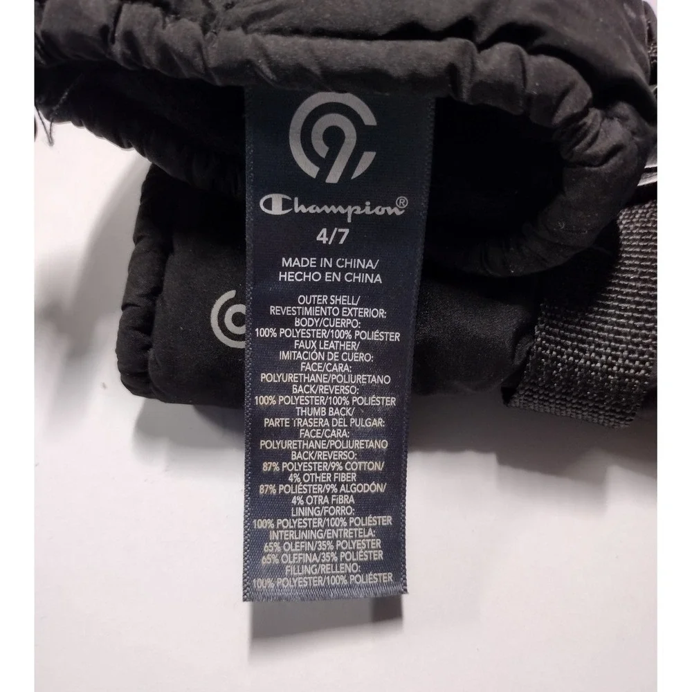 Champion Brand Black Gloves Size 4/7 Waterproof Ski Snow Cold Waether